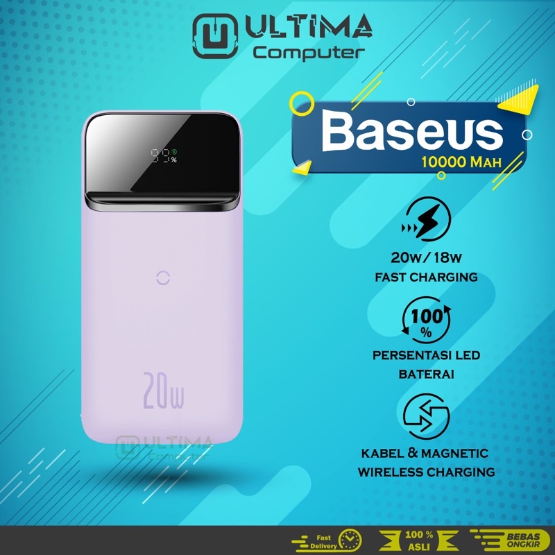 Baseus Power Bank Magnetica 22,5W – 10000 MAh, Per IPhone 16/15/14/13/12, USB-C, Nera