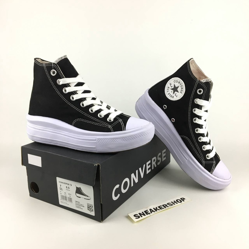 MENARIK Sepatu Converse Run Star Hike High Hitam Putih Sneakers Wanita  hak Tinggi Terbaru Premium