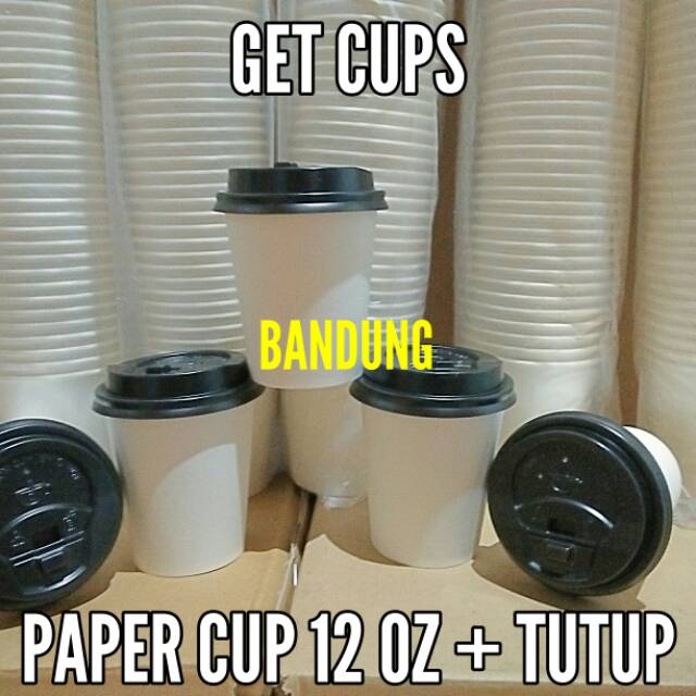 Jual Paper cup 12 oz dan tutup isi 50 pcs | Shopee Indonesia