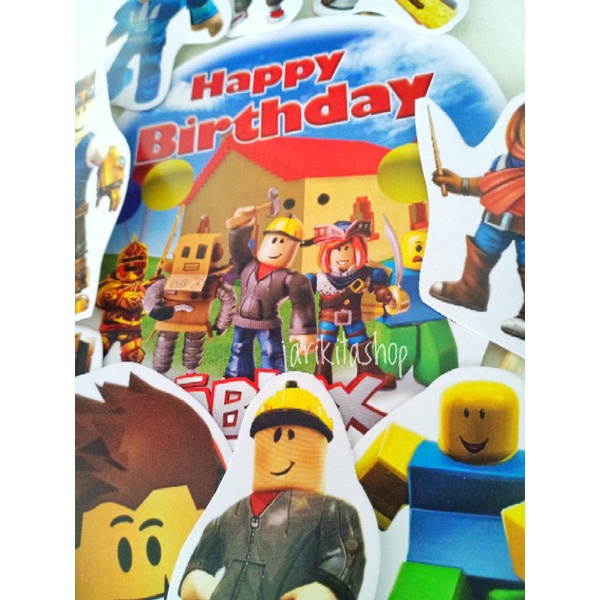 Jual CAKE TOPPER ROBLOX BOY HAPPY BIRTHDAY ROBLOCK COWO HIASAN TUSUKAN