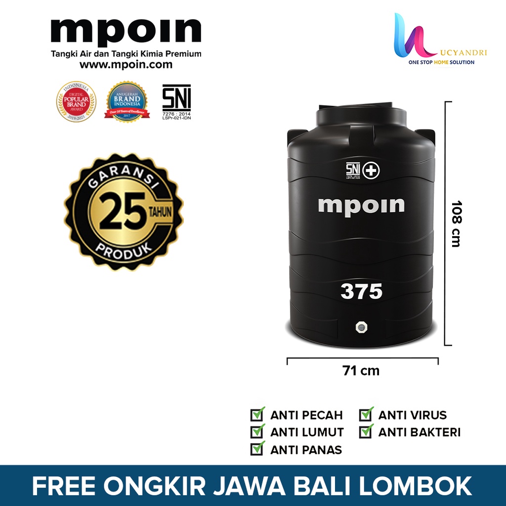 Jual Tangki Air Mpoin Plus Wave Toren Tandon Liter Shopee