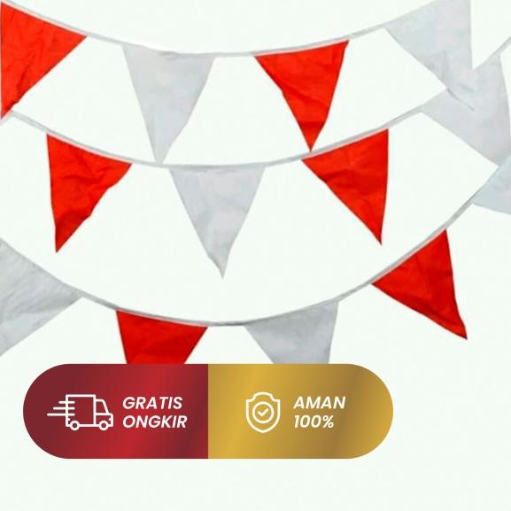 Jual Bunting Flag Bendera Hias Festival Hut Segitiga Merah Putih Shopee Indonesia