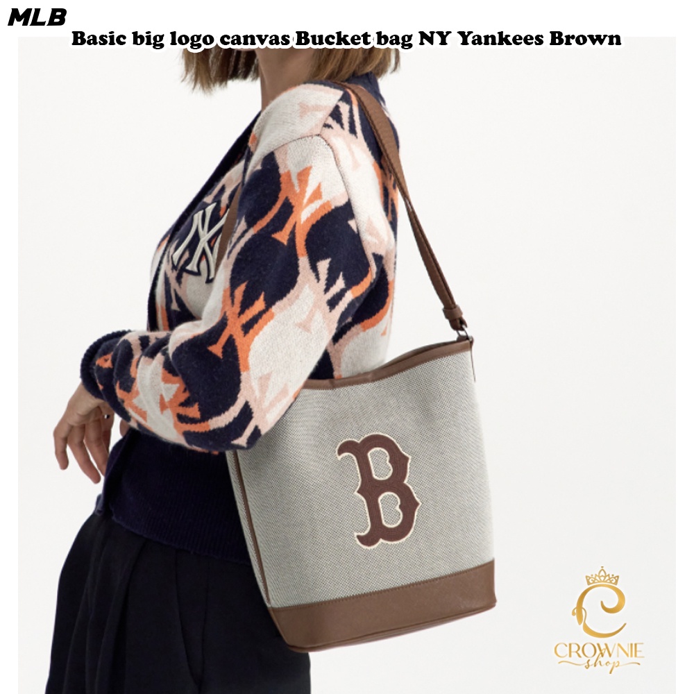 Jual MLB basic big logo canvas bucket bag | Shopee Indonesia