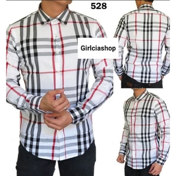 Kemeja Pria Kotak Basic Lengan Panjang Baju Atasan Cowok Flanel Kemeja Salur