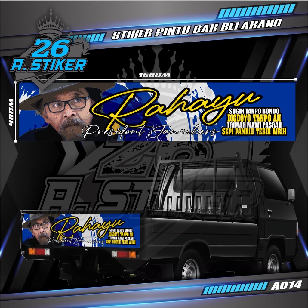 Jual Stiker Decal Bak Belakang RAHAYU SUDJIWO TEJO All Pick Up Pick Up ...