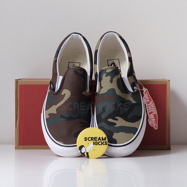 Vans woodland camo slip 2025 on