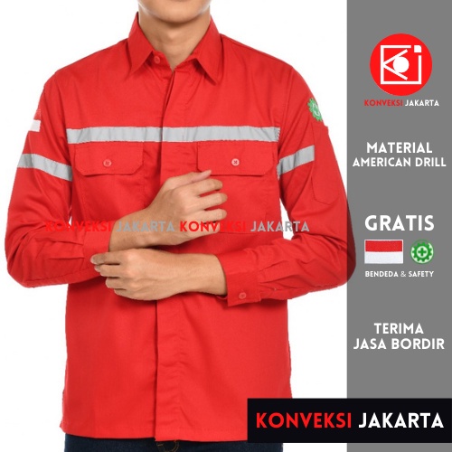 Jual Baju Wearpack Kemeja Safety K3 Proyek Tambang Lengan Panjang