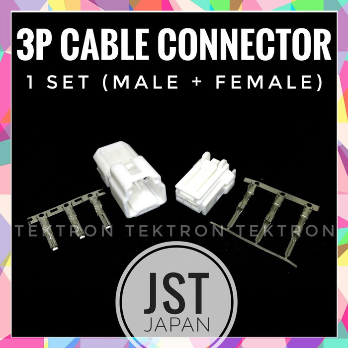 Jual JST 3P CABLE TO CABLE CONNECTOR, konektor kabep ke kabel 3p ...