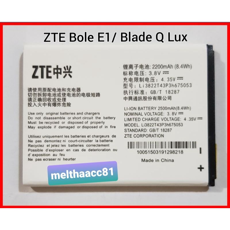 Batteria Per Cellulare zte LI3826T43P4H705949 Li-ion, 3.8V, 2600mAh/9