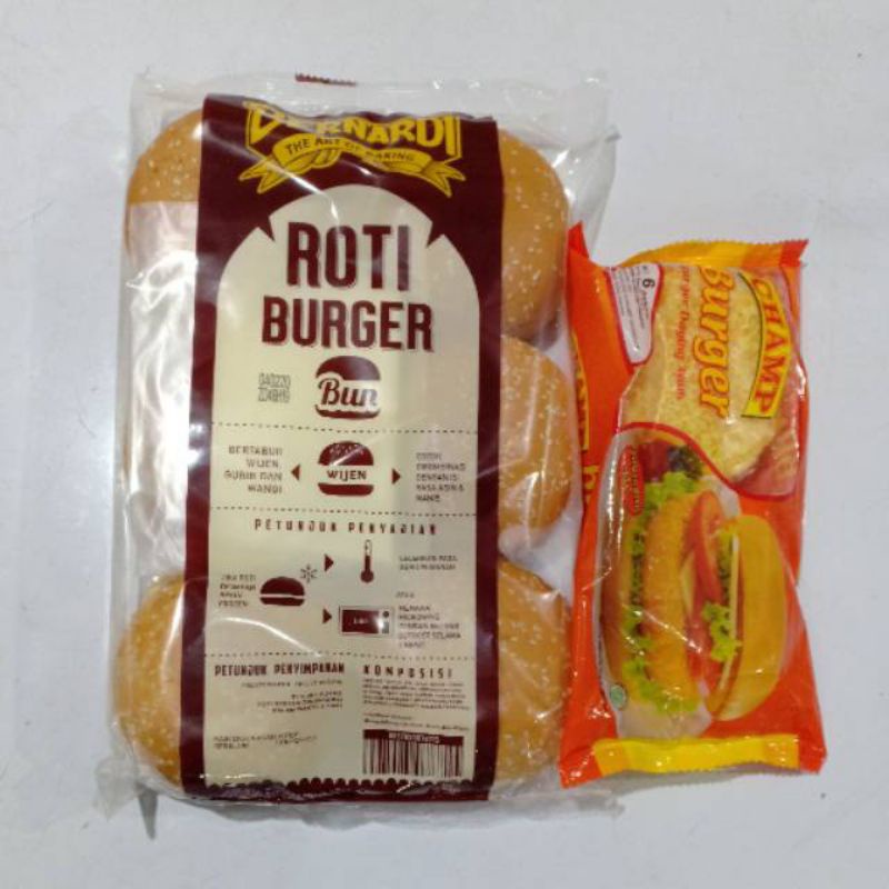 Jual Paket Roti Burger Bernadi Wijen Champ Burger Daging Ayam Pcs Shopee Indonesia