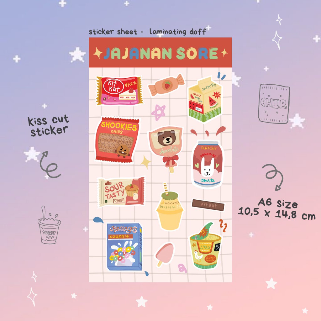Jual [Last Stock] Sticker Sheet Jajanan Sore | Shopee Indonesia