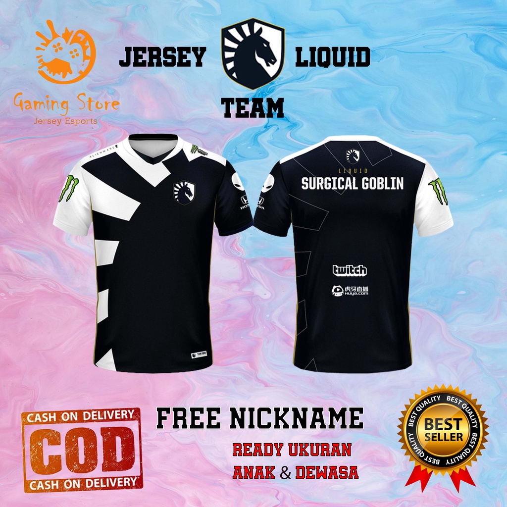 Jual Jersey Kaos Baju Team Liquid PUBG Mobile Legend Free Fire AOV DOTA