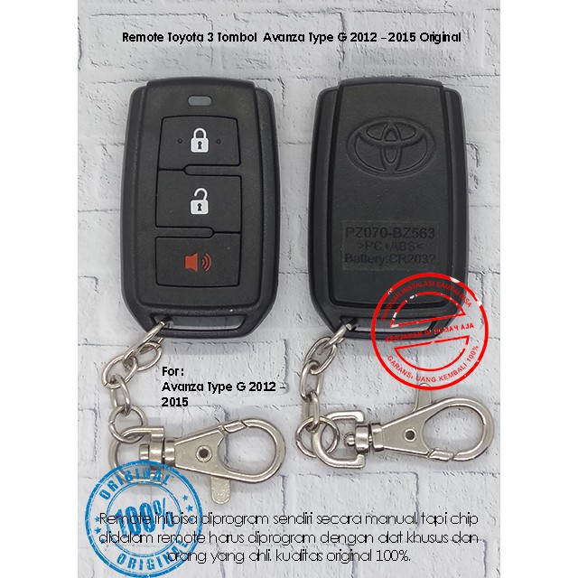 Jual Remote Avanza Type G 2012 2015 | Shopee Indonesia
