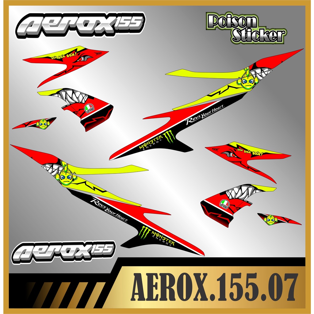 Jual STRIPING STICKER AEROX 155 STIKER AEROX 155 STICKER LIS LIST ...