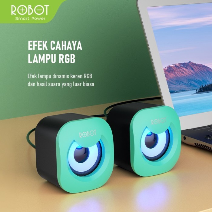 Jual ROBOT Speaker Laptop PC USB RS180 Multimedia Portable Original RGB