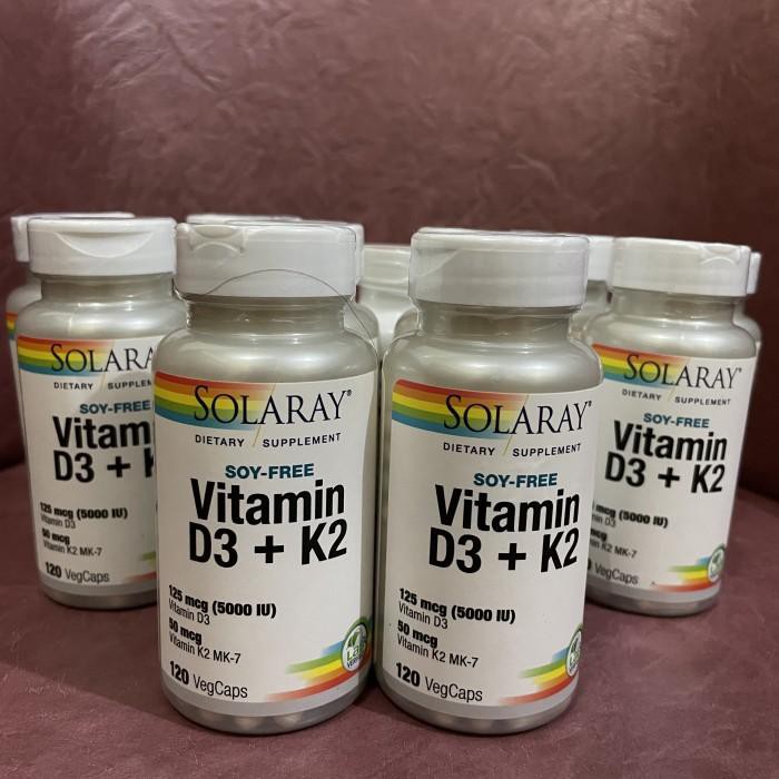 Jual Vitamin D3 K2 5000 Iu 120 Vegcaps Solaray Original Shopee Indonesia