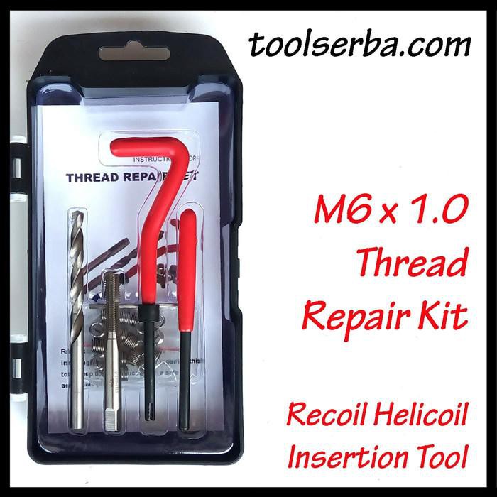 Jual Dijual Thread Repair Kit Set M6x1.0 Tap Recoil Helicoil Service