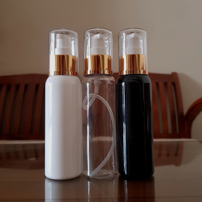 Jual BABEE - BOTOL PLASTIK 100ML PUMP TREATMENT GOLD / BOTOL 100 ML ...