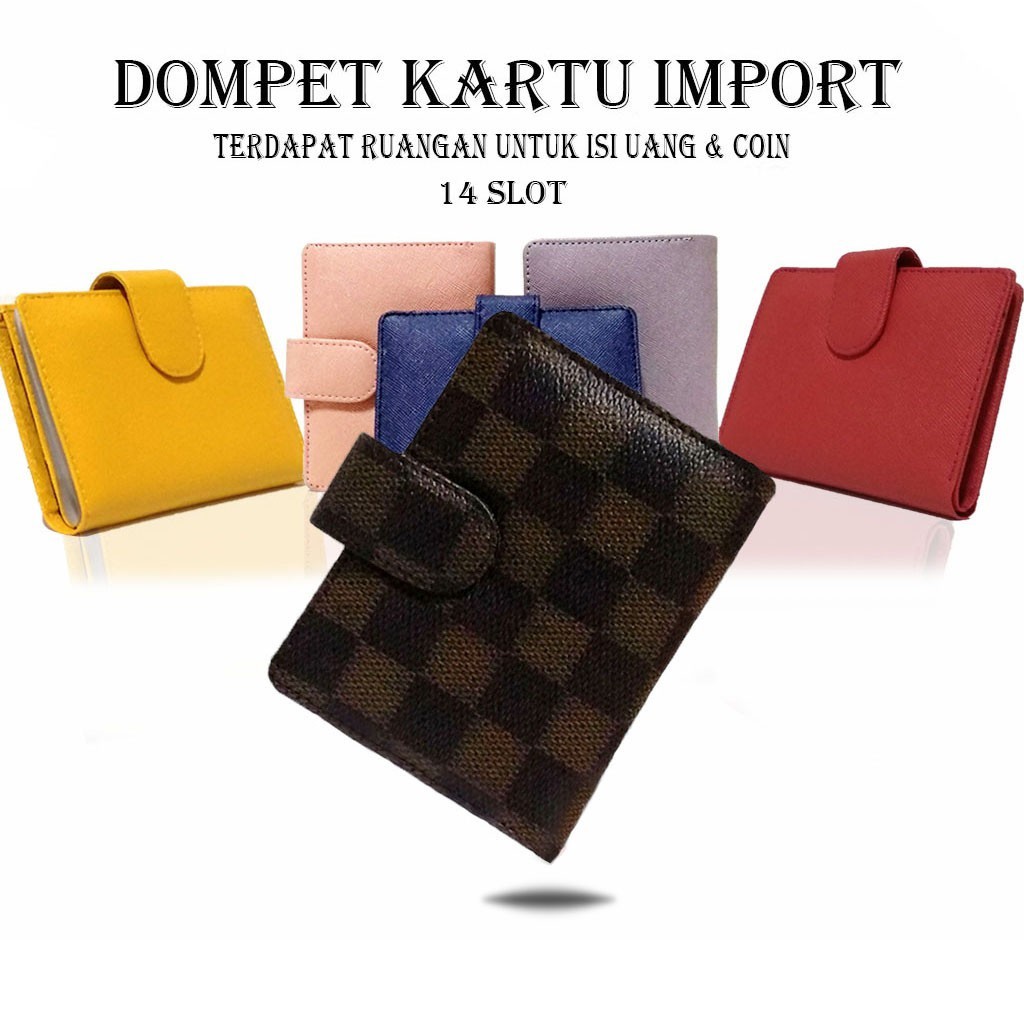 Jual DOMPET KARTU KANCING 14 SLOT KULIT CARD HOLDER ORGANIZER TEMPAT ...