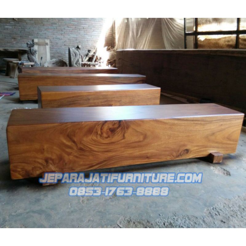 Jual bangku kayu balok trembesi, bangku taman , bangku panjang kayu