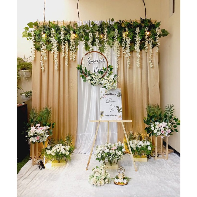 Jual Paket Hemat Variasi Sisi Daun Wisteria Dekorasi Lamaran Backdrop Variasi Sisi