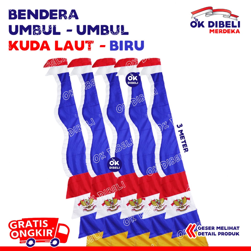 Jual Umbul Umbul Kuda Laut 3M Bendera Merah Putih Umbul-Umbul Garuda ...