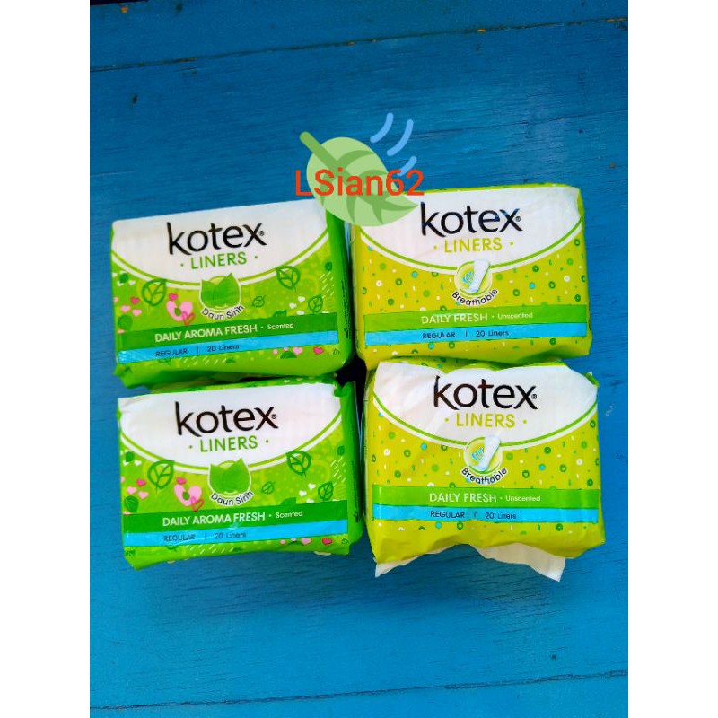 Jual Kotex Fresh Liners Regular Unscented / Daun Sirih pantiliner (20s
