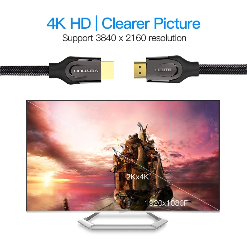 Vention B05 15M Kabel High Speed Nylon Braided HDMI 4K Premium