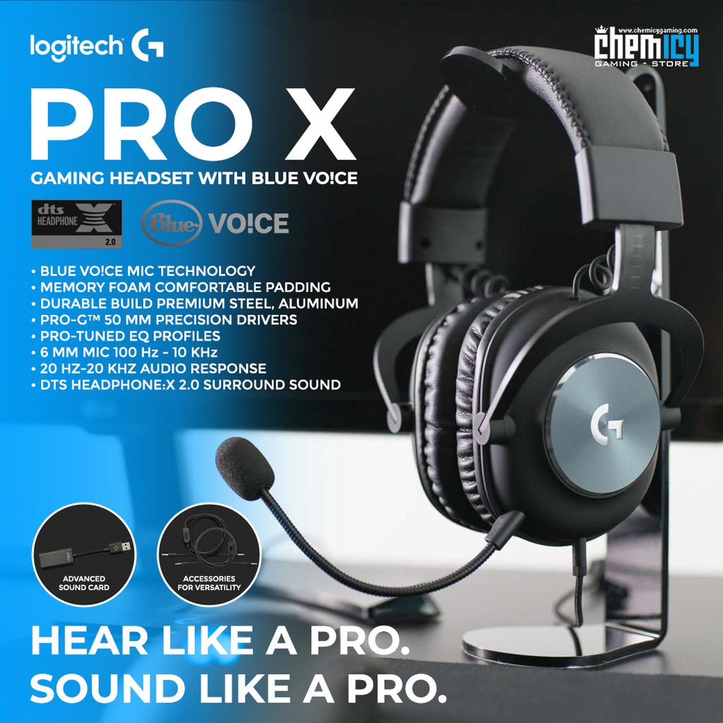 Jual Logitech PRO X Gaming Headset with Blue Voice | Shopee Indonesia