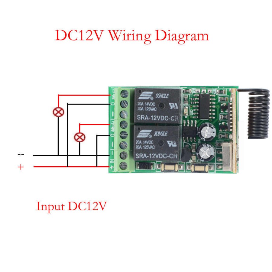 Jual RF433 RF 433 433MHZ Wireless Relay Switch 2CH 2 Remote Control ...