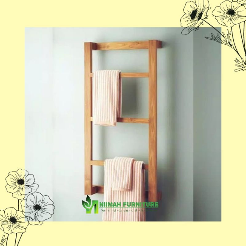 Jual Rak handuk kayu / ladder hanger / rak sajadah kayu jati belanda ...