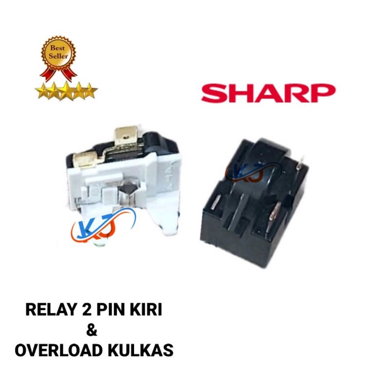 Jual Relay 2 Pin Kiri + Ptc Overload Kulkas Sharp 1 Pintu / 2 Pintu ...
