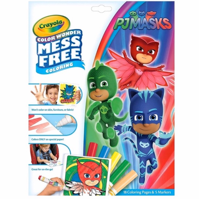 Jual Crayola Color Wonder PJ Masks Coloring Book,Mess Free | Shopee ...