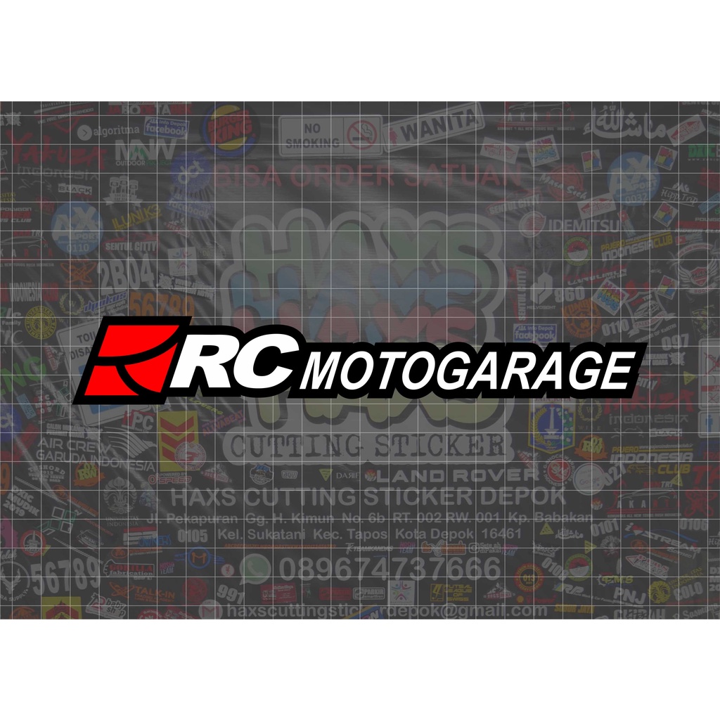 Jual Cutting Sticker Logo RC Motogarage Ukuran 20 Cm | Shopee Indonesia