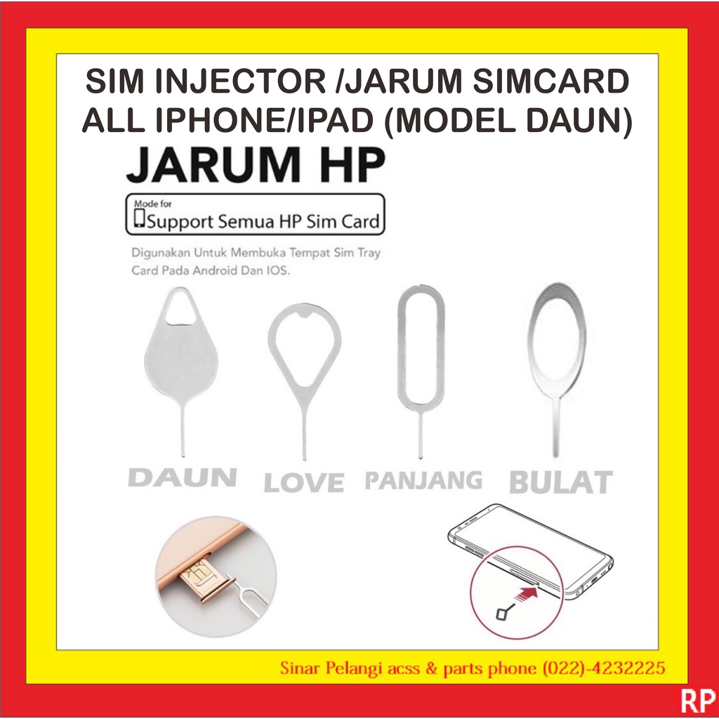 Jual 10 pcs SIM INJECTOR JARUM SIMCARD PEMBUKA TEMPAT KARTU DAUN TUSUK ...