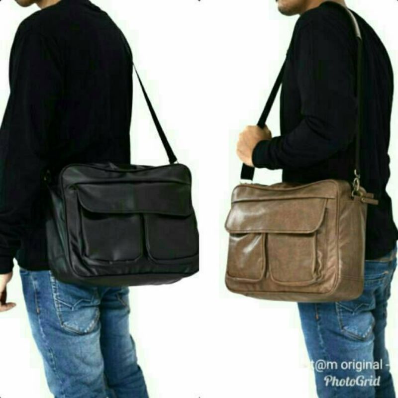 Jual tas selempang laptop kulit pria | Shopee Indonesia