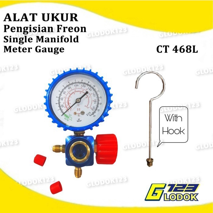 Jual Manifold Single Alat Ukur Test Isi Freon AC Kulkas 466 R12 R22 ...
