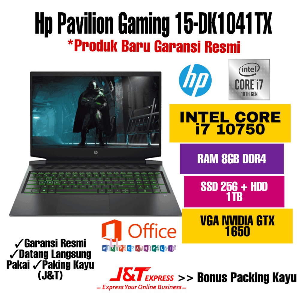 Jual Laptop Hp Pavilion Gaming 15 Dk1041tx Core I7 10750h8gbssd256gb1tb Shopee Indonesia 3627