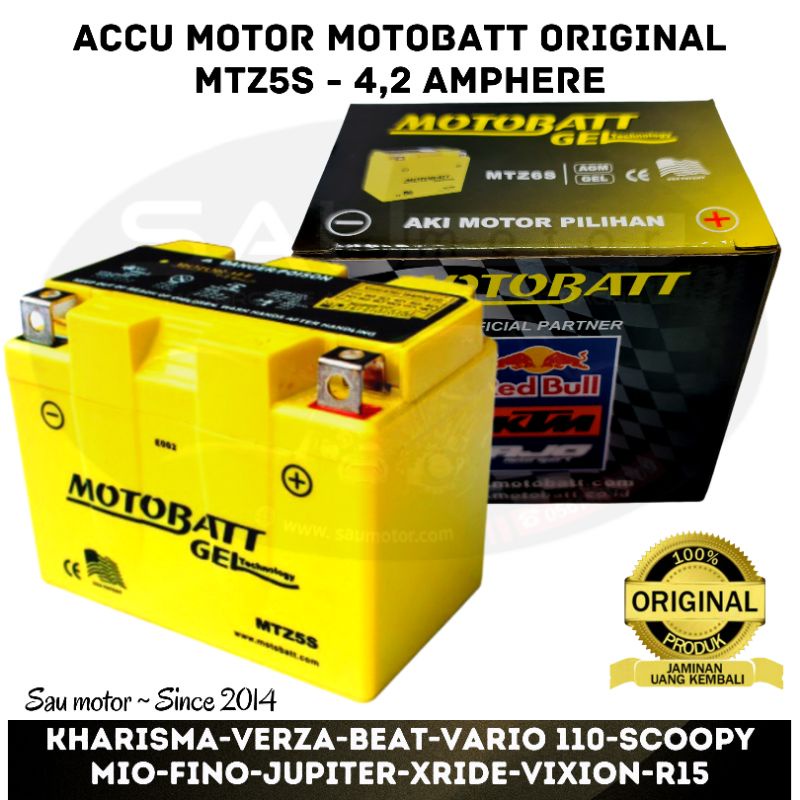 Jual Saumotor Motobatt Accu Motor Mtz5S Aki Motobat Beat Mio 4,2 A