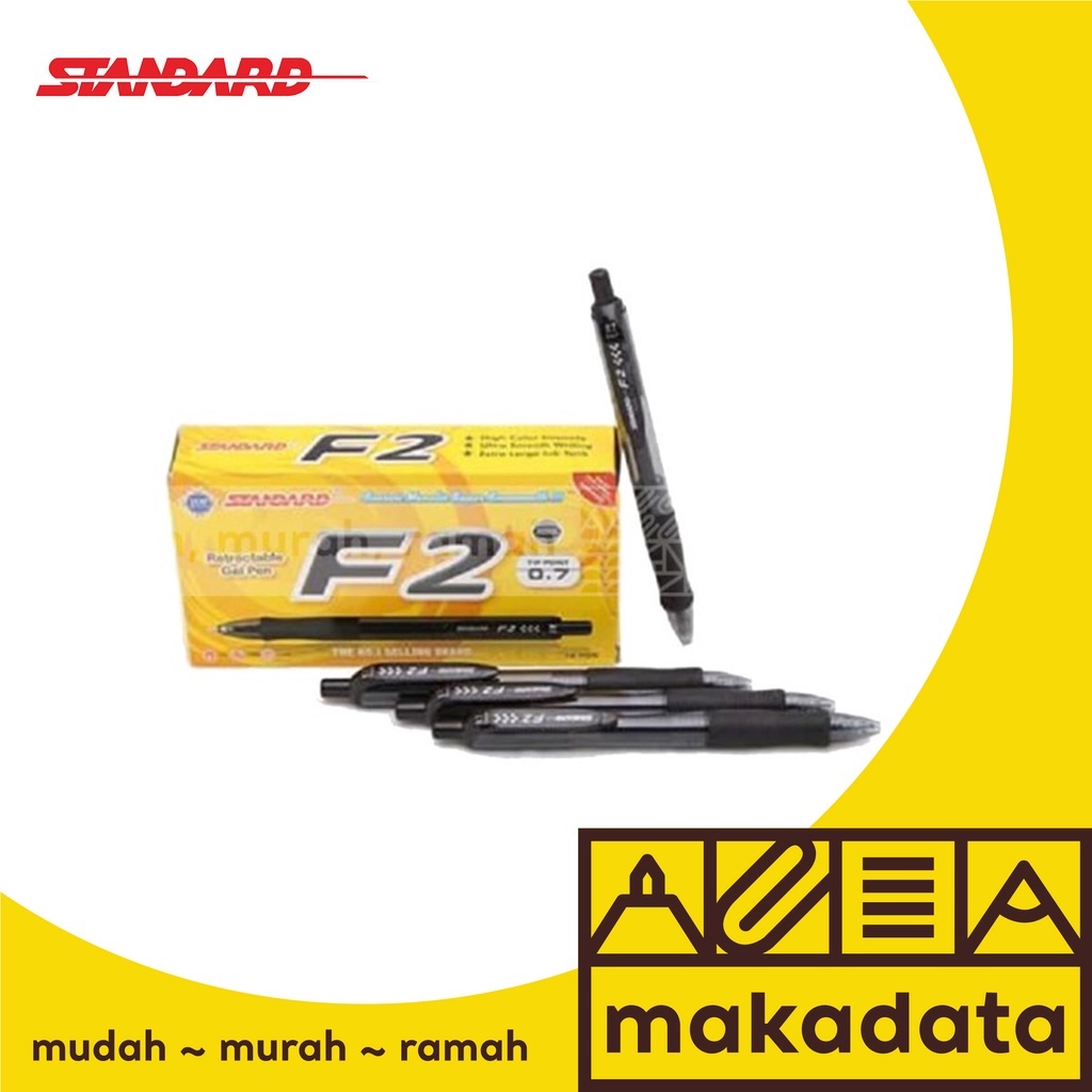 Jual BALLPOINT / BOLPEN STANDARD F2 0.7 HITAM MURAH (1 PCS) MURAH ...