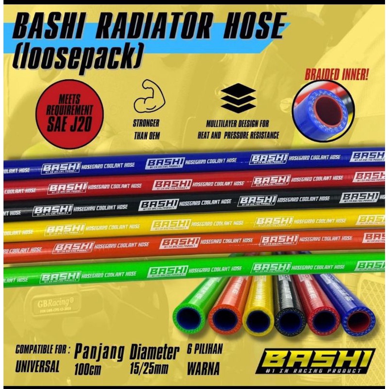Jual Selang Radiator Hose Bashi Radiator Racing Tahan Panas Slang ...