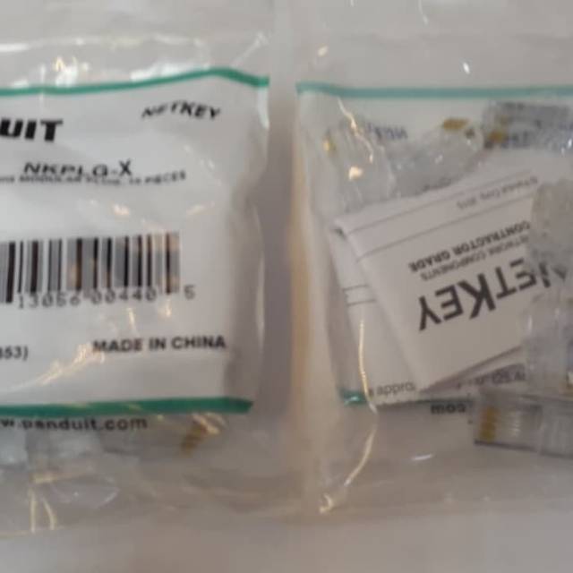 Jual konektor RJ45 Panduit NETKEY NKPLG-X RJ45 cat 5e / cat6 @10bh ...