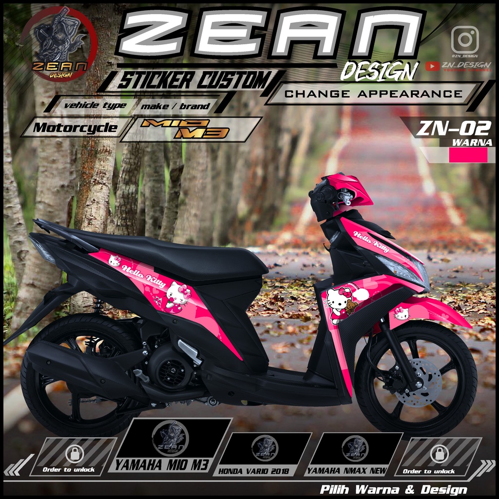 Jual Decal Sticker FullBody Motor Yamaha Mio M3 - Dekal Stiker Striping