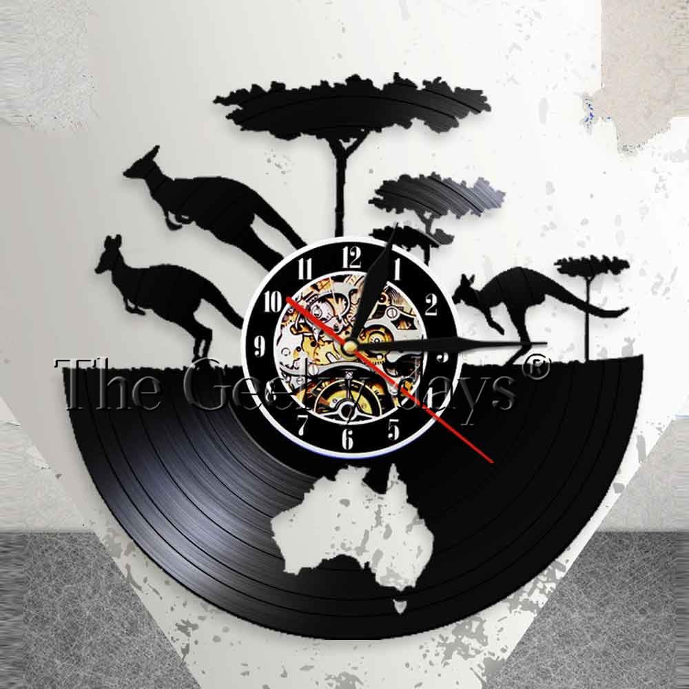 Jual Australia Kangaroo Clock Australian Continent Map Vinyl Record