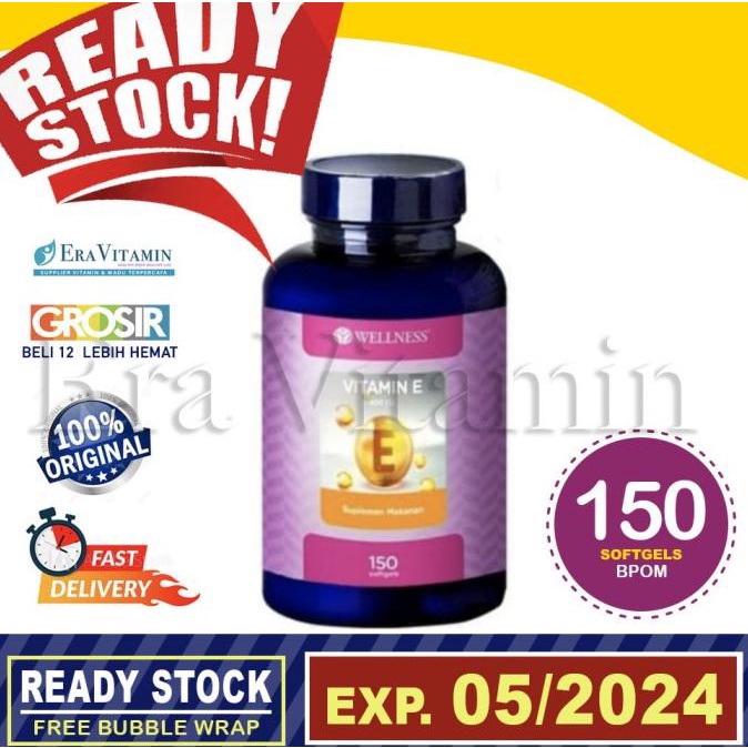 Jual Wellness Natural Vitamin E 400 I.U. 150 softgels IU 400IU Vit