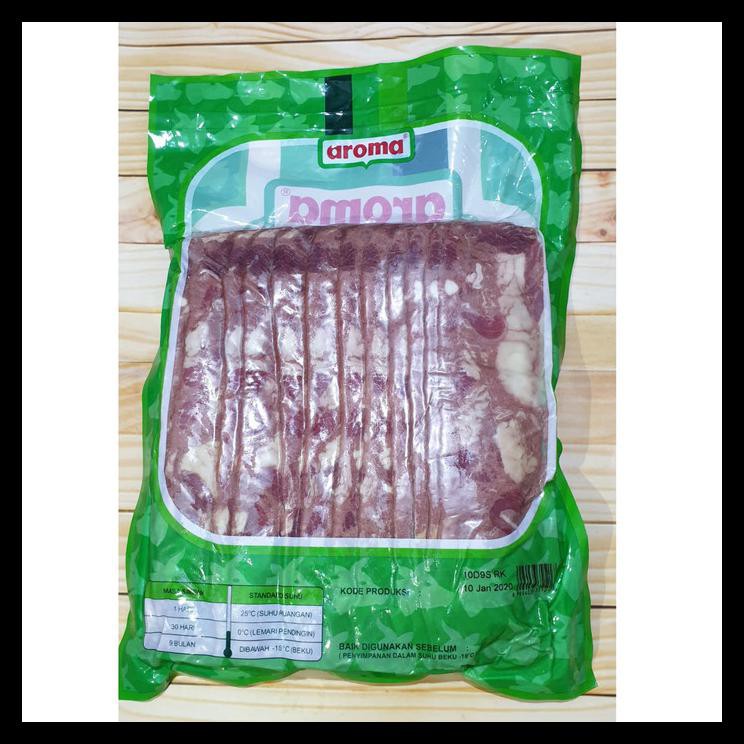Jual ORIGINAL Aroma Beef Bacon / Smoked Beef Brisket 1kg HALAL