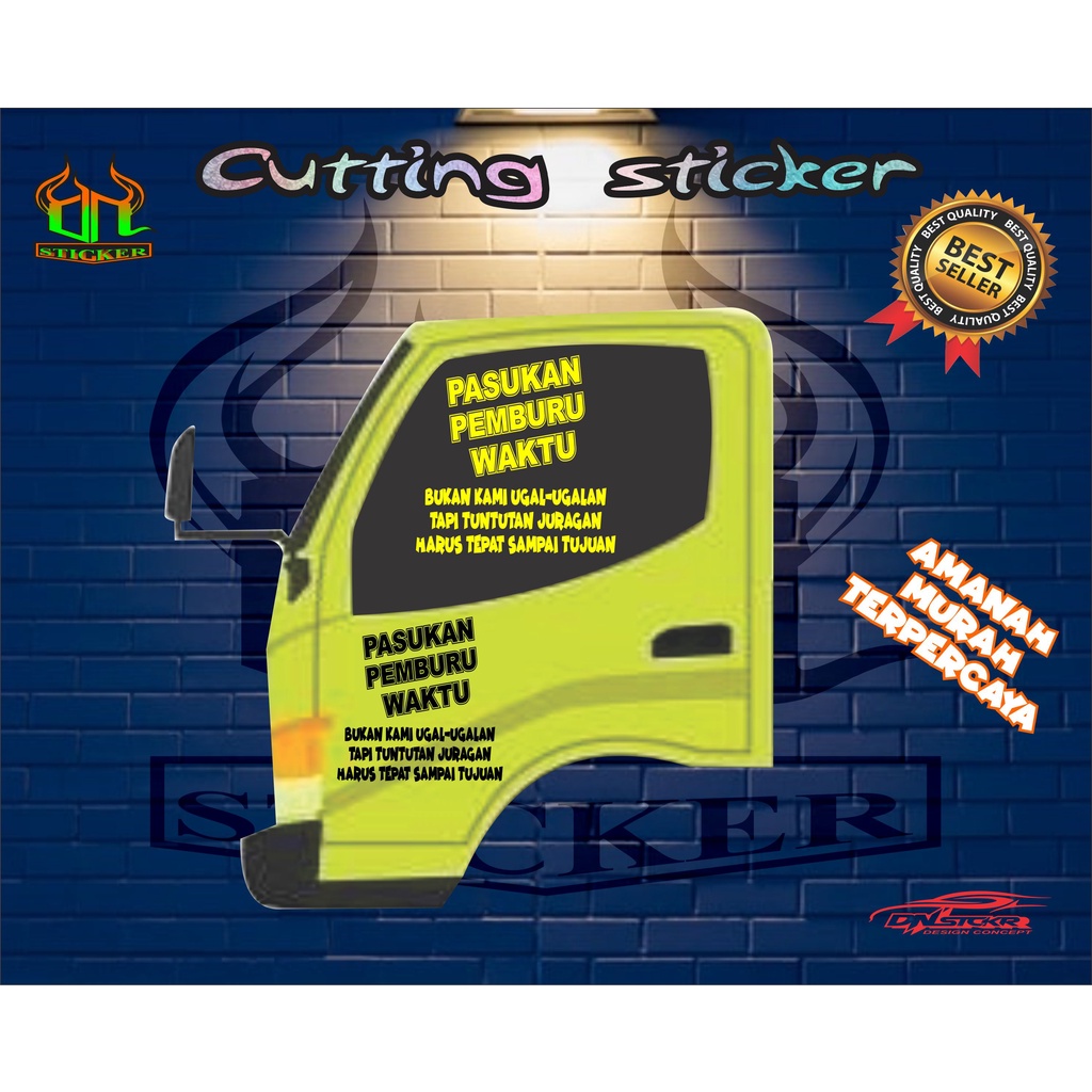 Jual Cutting Sticker Mobil Kata Kata Pasukan Pemburu Waktu Stiker