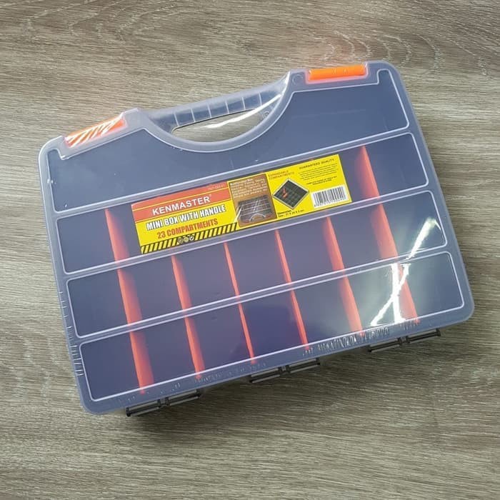 Jual Kenmaster Mini Tool Box With Handle 23 Compartment - Kotak Mur ...