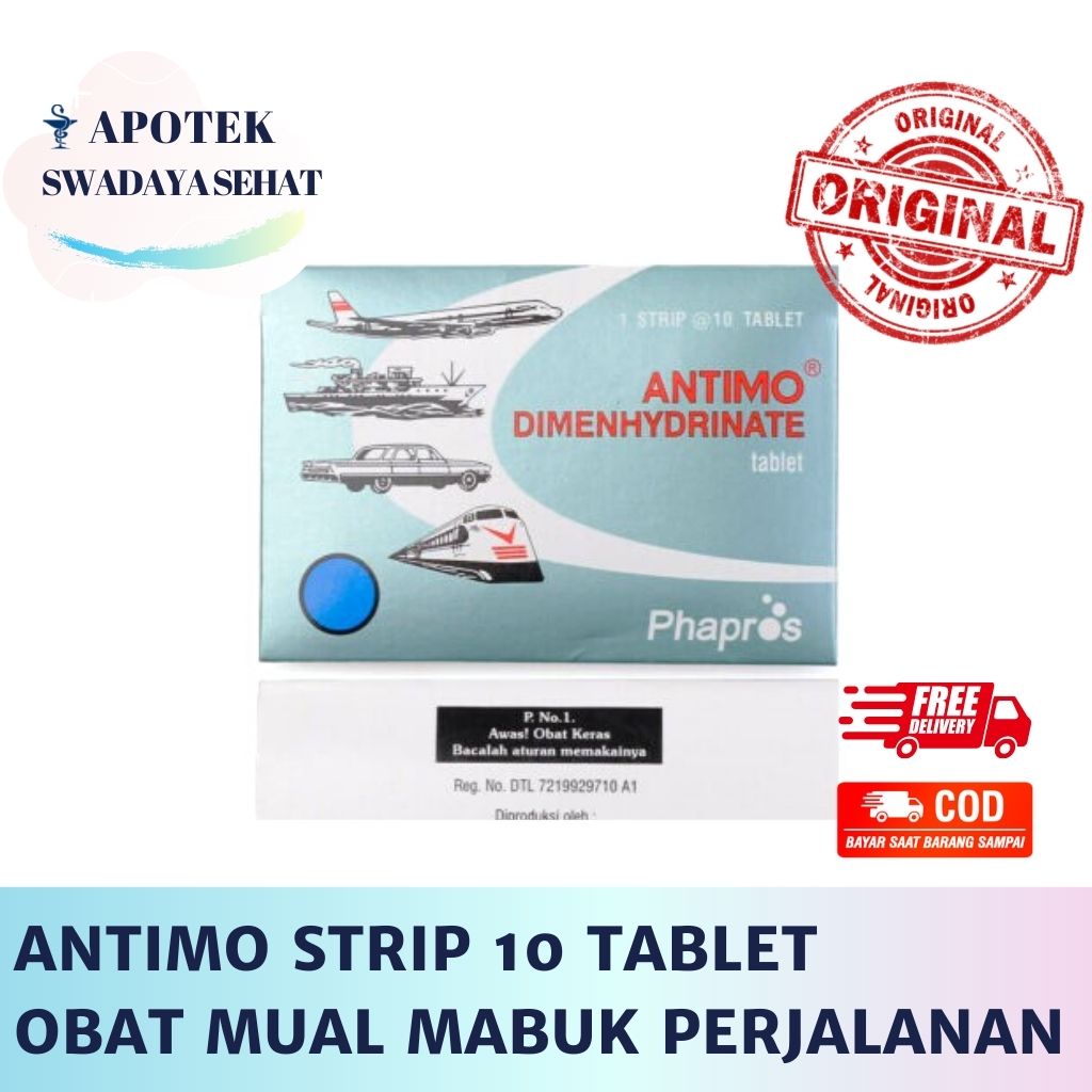 Jual ANTIMO STRIP 10 TABLET 50 MG - DIMENHYDINATE Obat Anti Mual Muntah