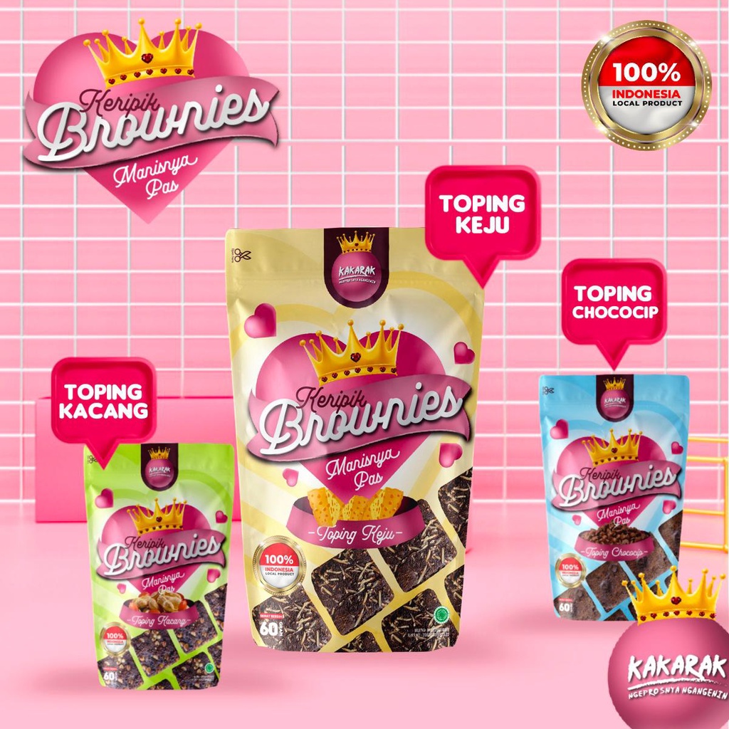 Jual KERIPIK BROWNIES KAKARAK NEW TOPING KEJU TOPING CHOCOCHIS TOPING ...